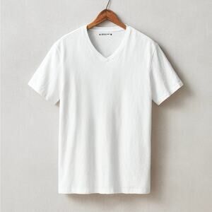 American Giant Men's Premium 100% Cotton Slub V-Neck Tee Bone White Size 2XL